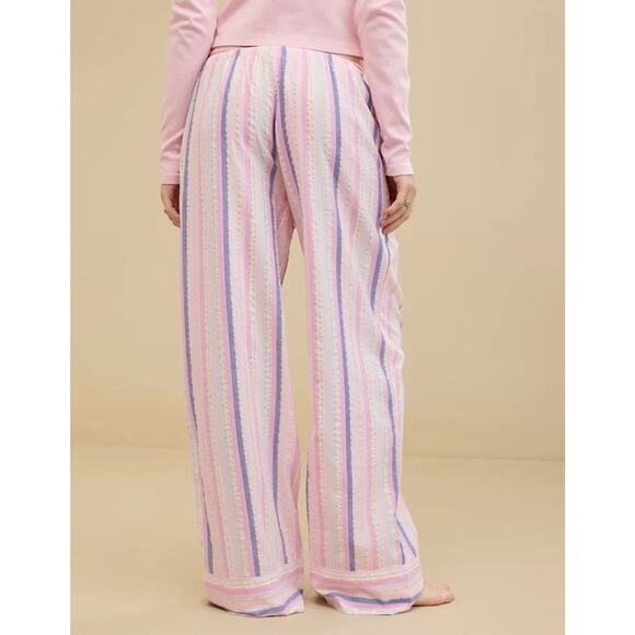 Aerie PJs Womens Off-Duty Poplin Trouser Pajamas Sleepwear Size XL Raspberry NWT - Picture 3 of 16
